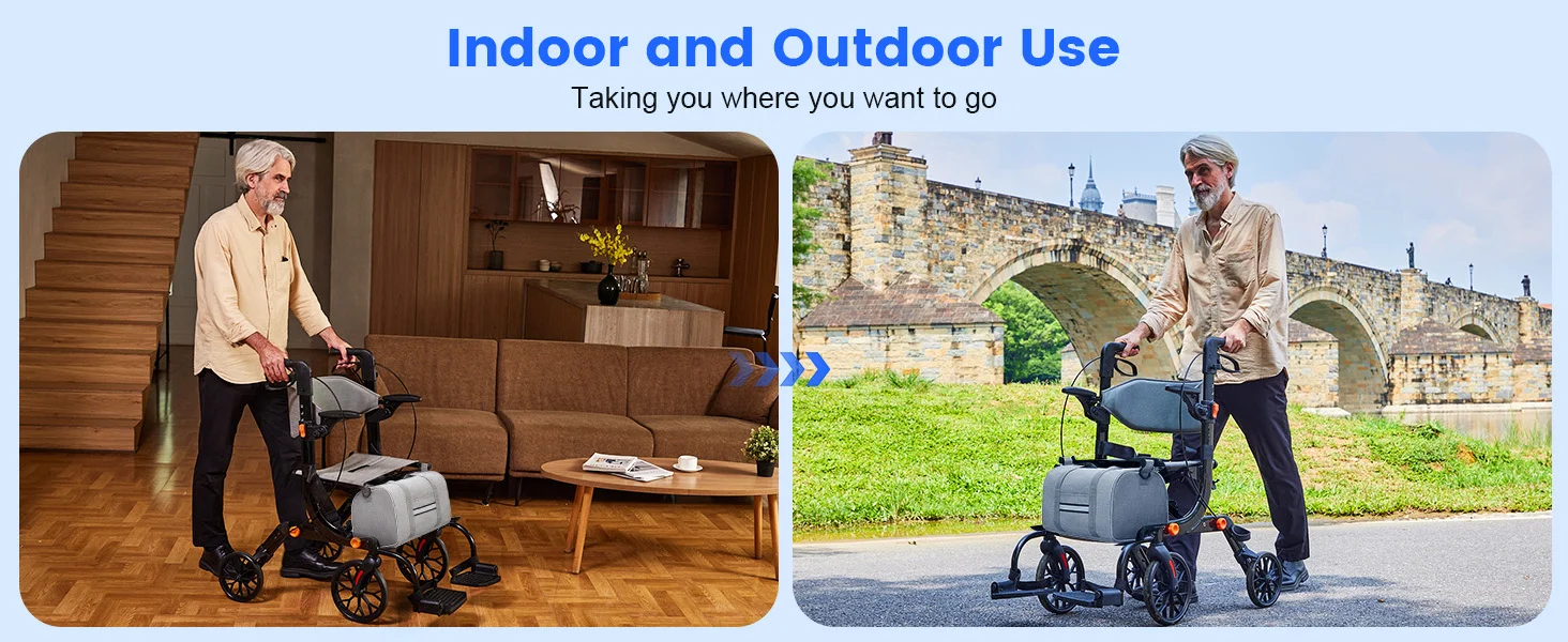 Amazon Listing Design for a 2-in-1 Rollator Transport Chair ecommerce product visual