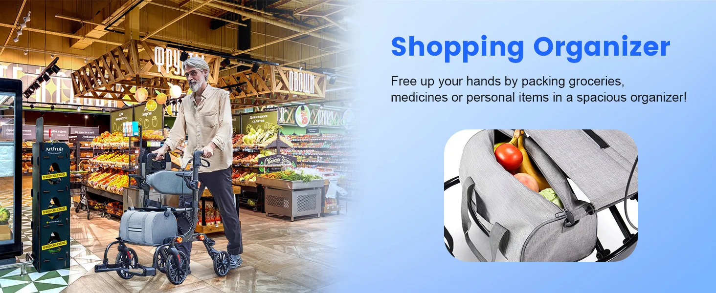 Amazon Listing Design for a 2-in-1 Rollator Transport Chair ecommerce product visual