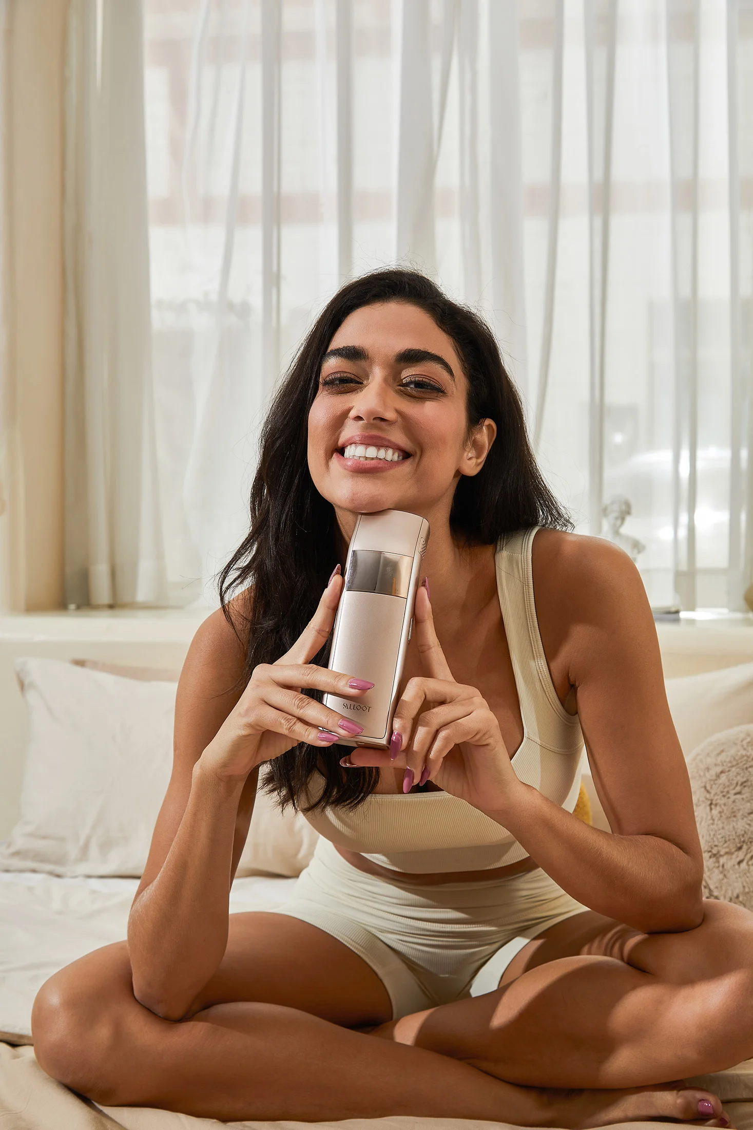 Beauty device lifestyle product photography for IPL hair removal device