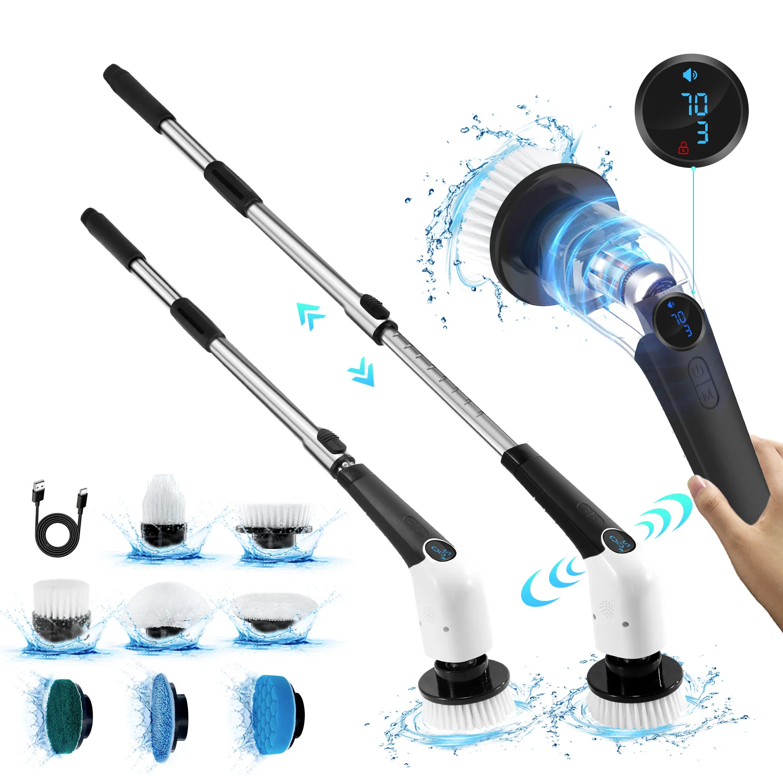 Amazon product photography and listing images for electric spin scrubber