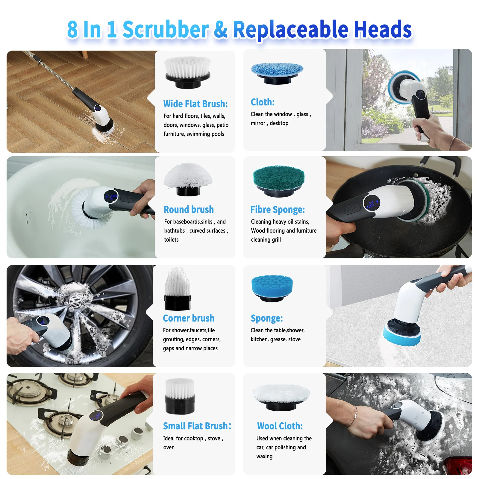 Amazon product photography and listing images for electric spin scrubber